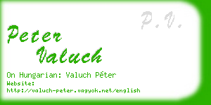 peter valuch business card